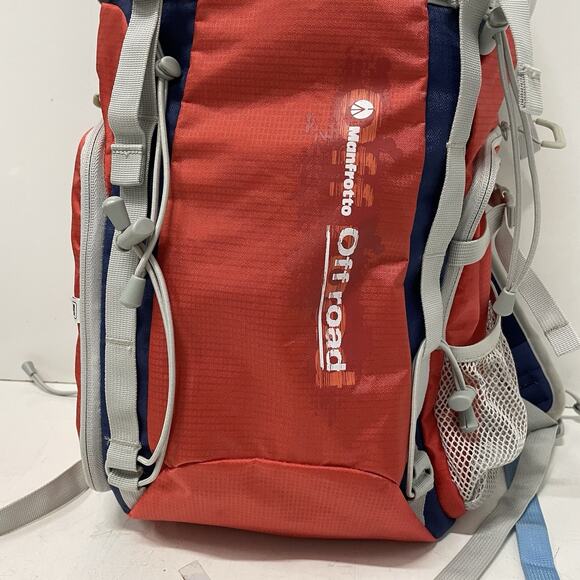 Manfrotto Offroad Hiking Camera Backpack in Red/Blue - 30L - Padded Pockets Bag - Picture 2 of 9